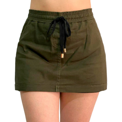 Short Falda 2 Piezas Mujer Gabardina Skinny