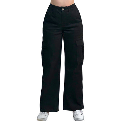 Jogger Cargo Mujer Wide Leg Gabardina Holgado