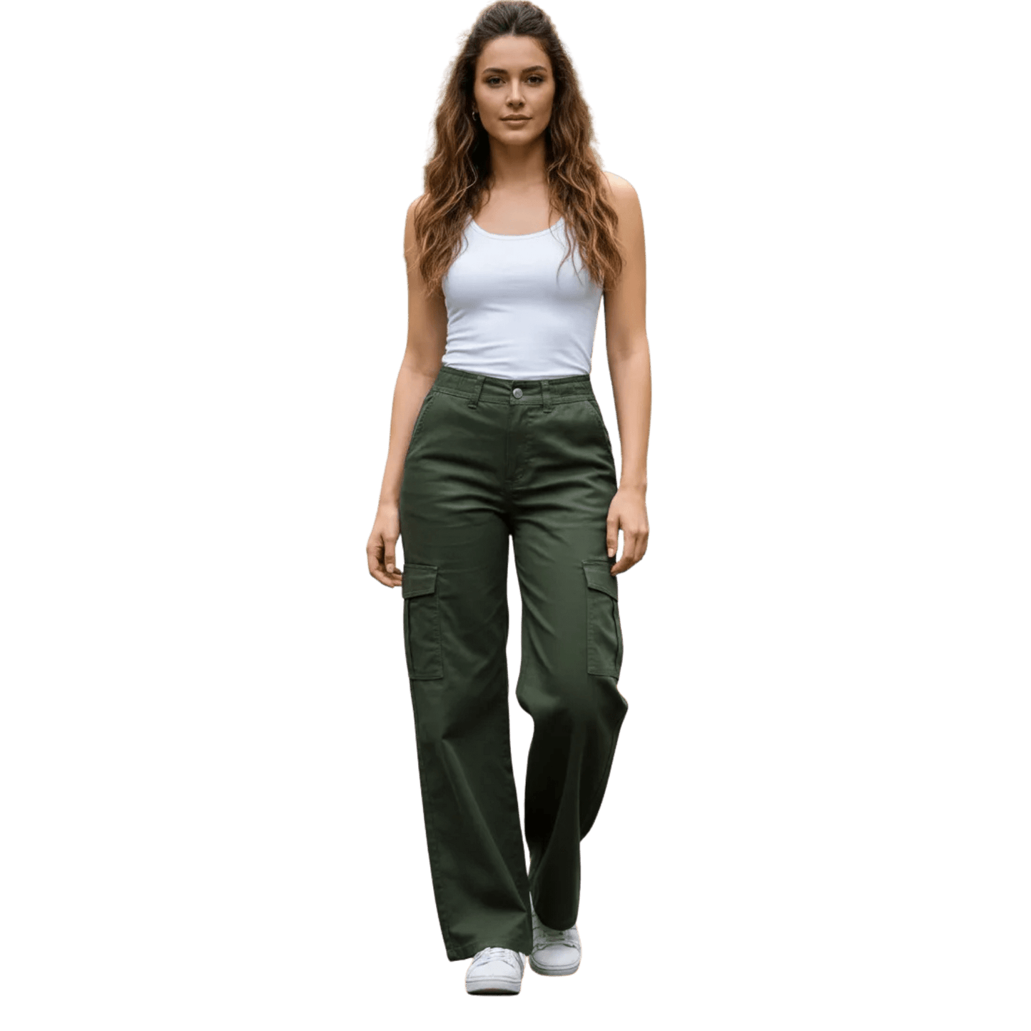 Jogger Cargo Mujer Wide Leg Gabardina Holgado - AIDEE GIAN