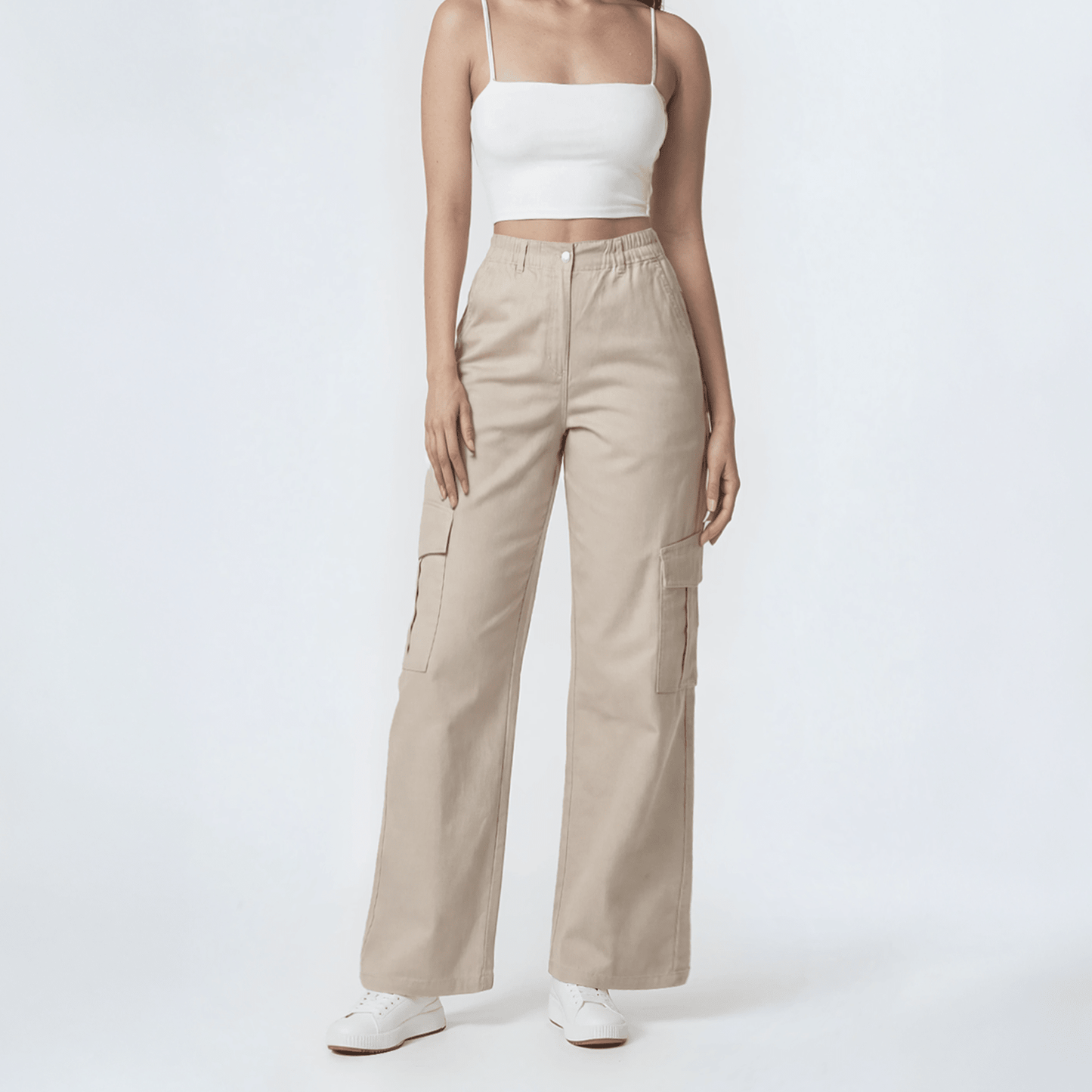 Jogger Cargo Mujer Wide Leg Gabardina Holgado - AIDEE GIAN