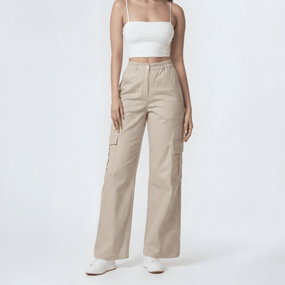 Jogger Cargo Mujer Wide Leg Gabardina Holgado - AIDEE GIAN
