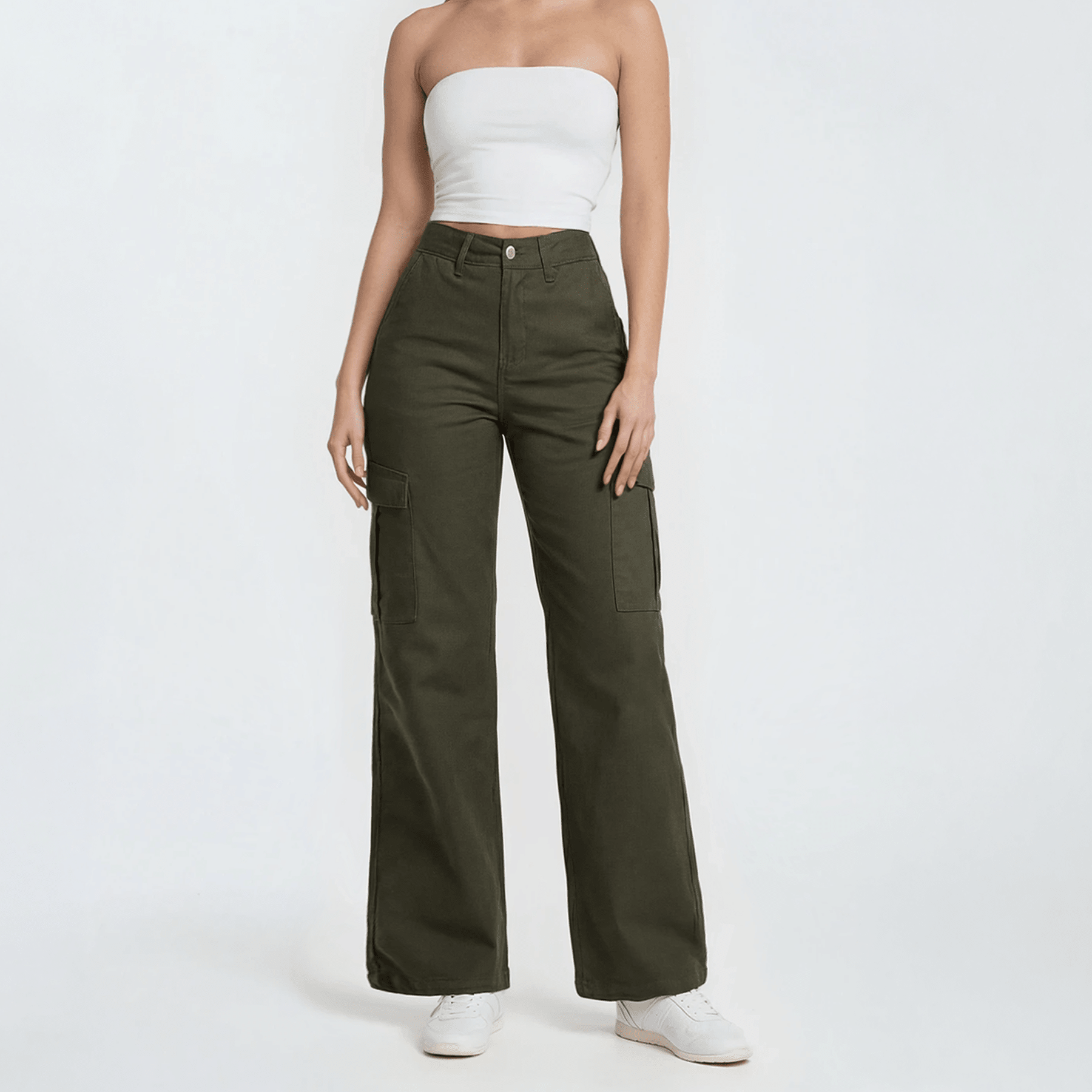 Jogger Cargo Mujer Wide Leg Gabardina Holgado - AIDEE GIAN