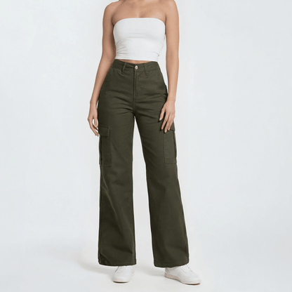 Jogger Cargo Mujer Wide Leg Gabardina Holgado - AIDEE GIAN