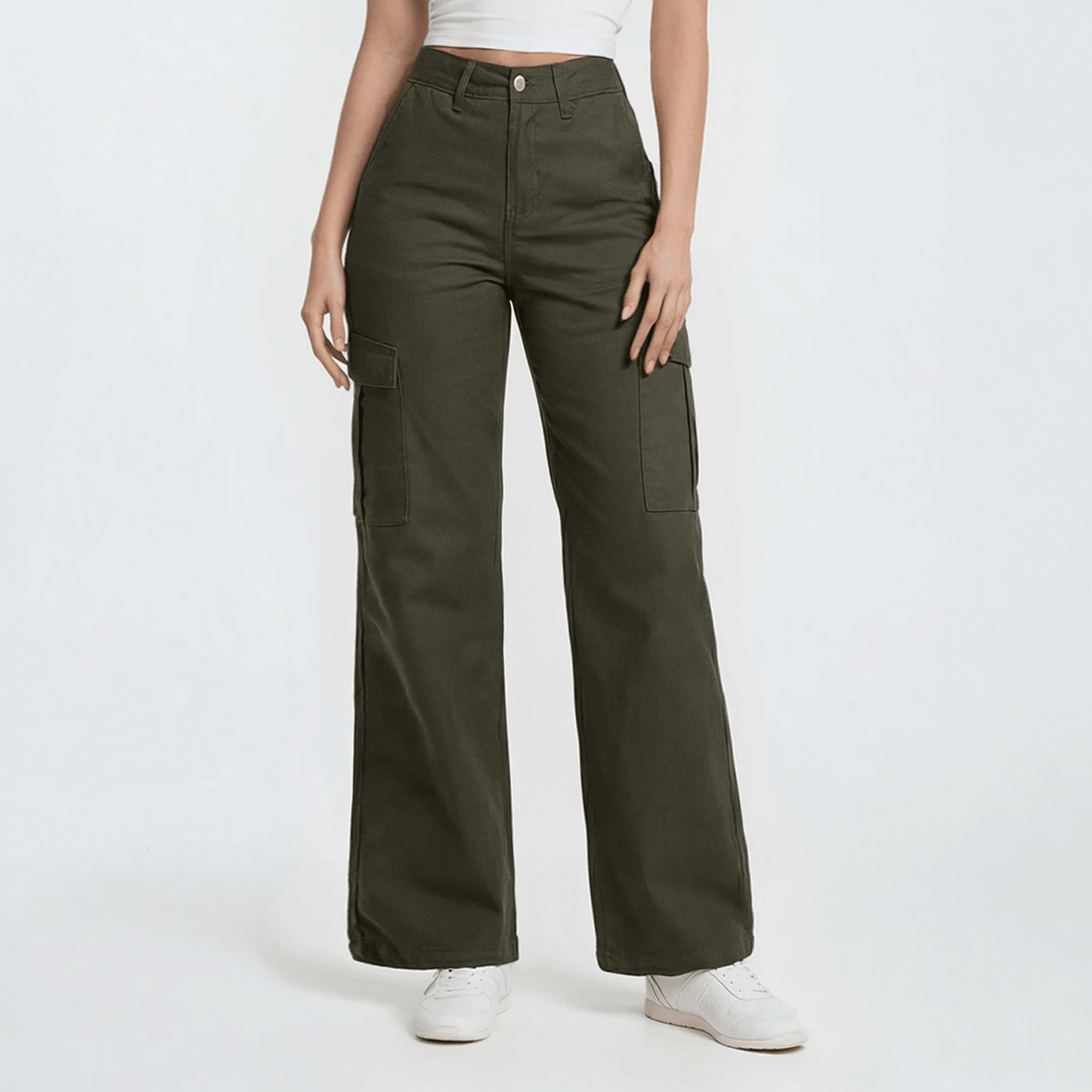Jogger Cargo Mujer Wide Leg Gabardina Holgado - AIDEE GIAN