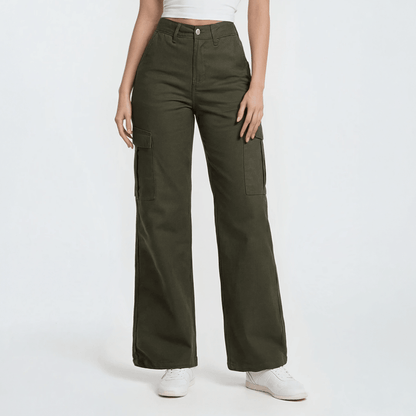Jogger Cargo Mujer Wide Leg Gabardina Holgado - AIDEE GIAN