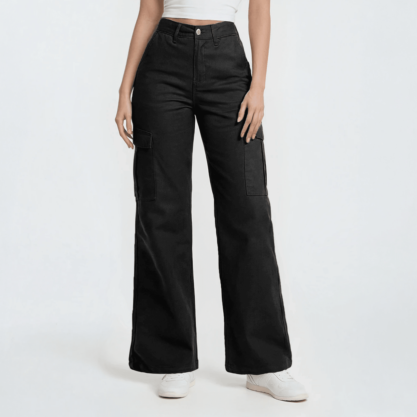 Jogger Cargo Mujer Wide Leg Gabardina Holgado - AIDEE GIAN