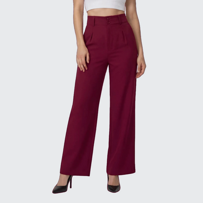 Pantalón Palazzo Cintura Estrecha Pierna Ancha Tiro Alto - AIDEE GIAN