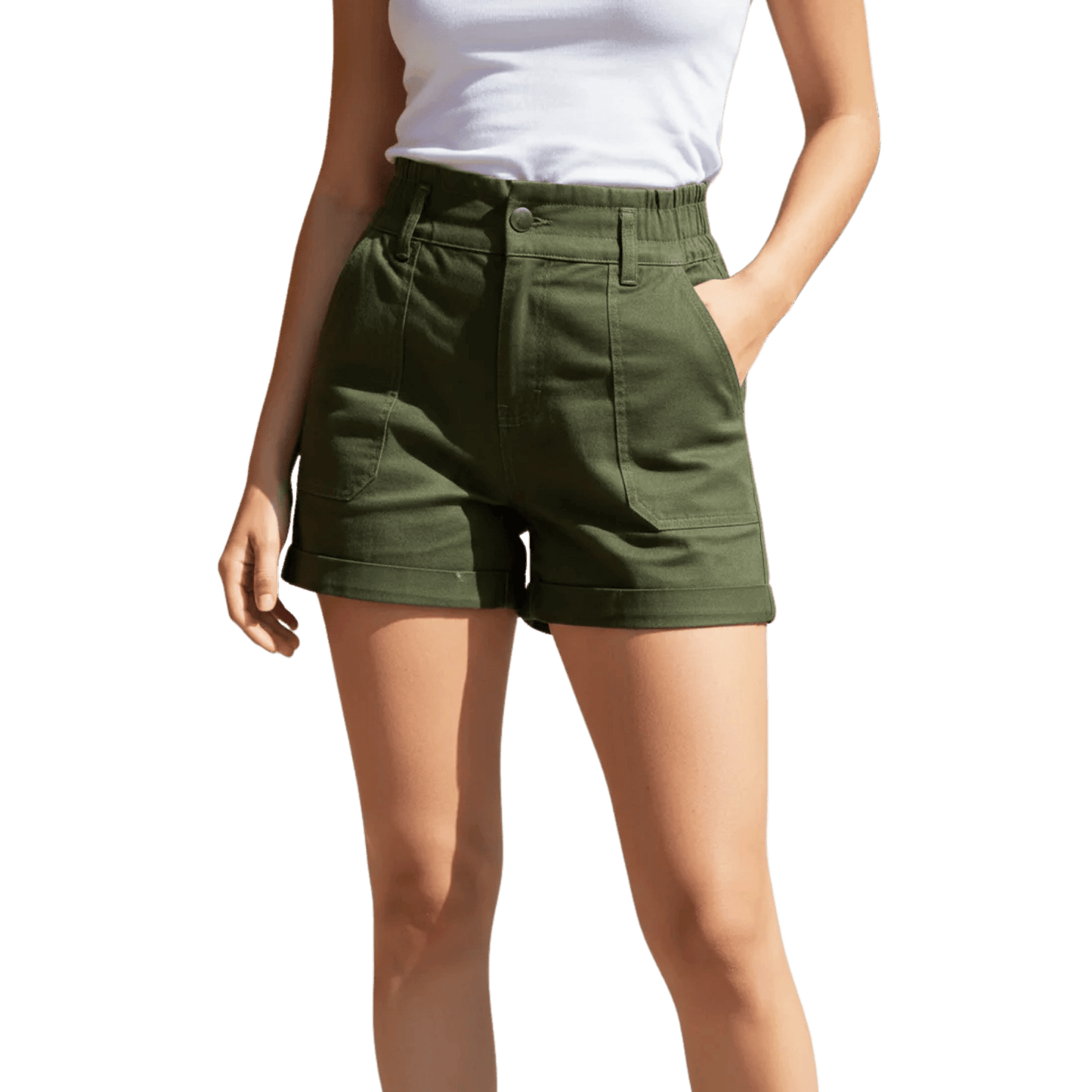 Short Casual Mujer Juvenil Gabardina Cintura Con Elástico - AIDEE GIAN