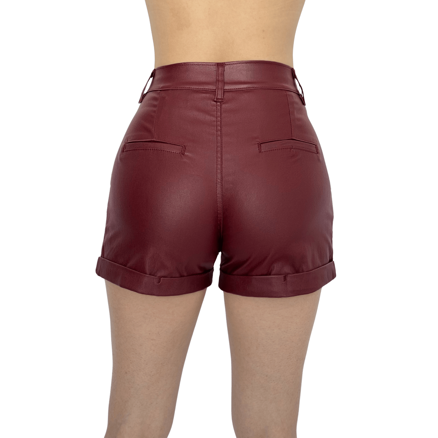 Short Mujer Vinipiel Cintura Estrecha Bolsillo Oblicuo - AIDEE GIAN