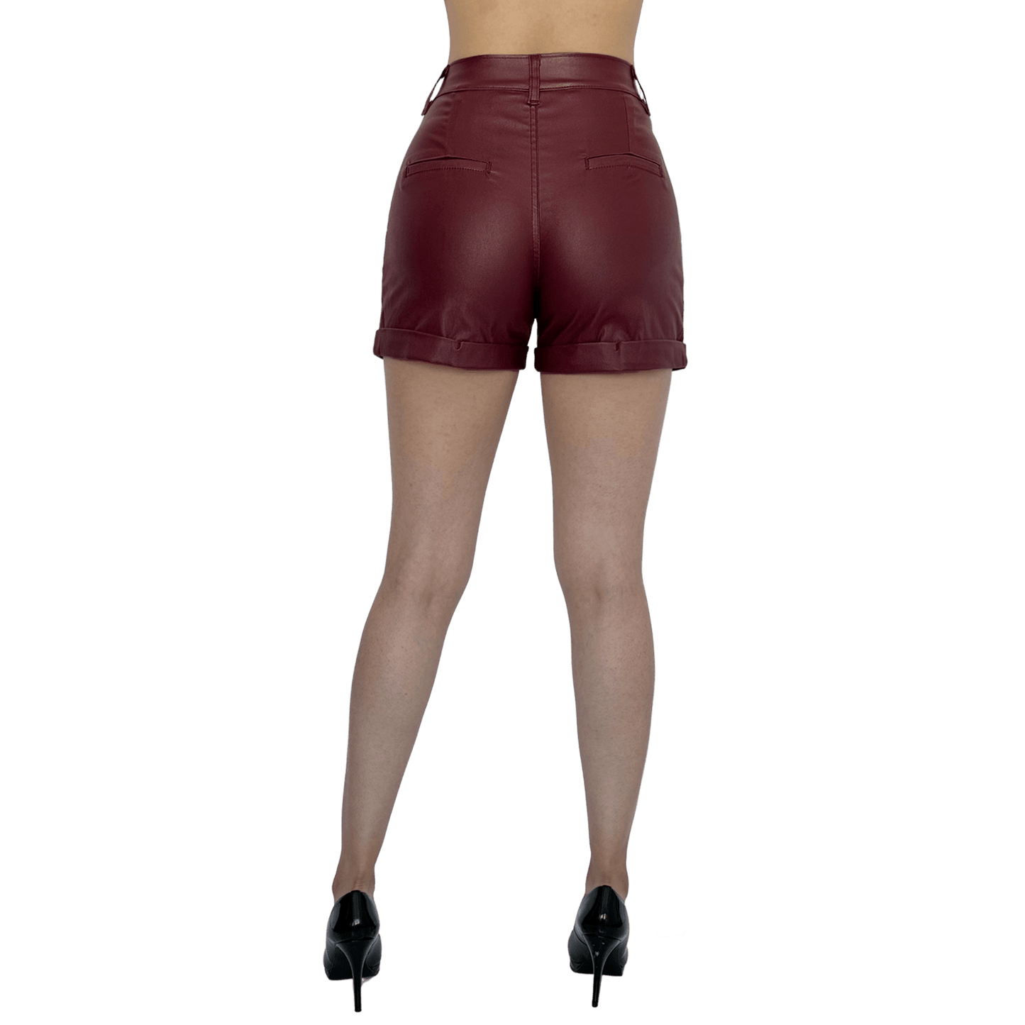 Short Mujer Vinipiel Cintura Estrecha Bolsillo Oblicuo - AIDEE GIAN