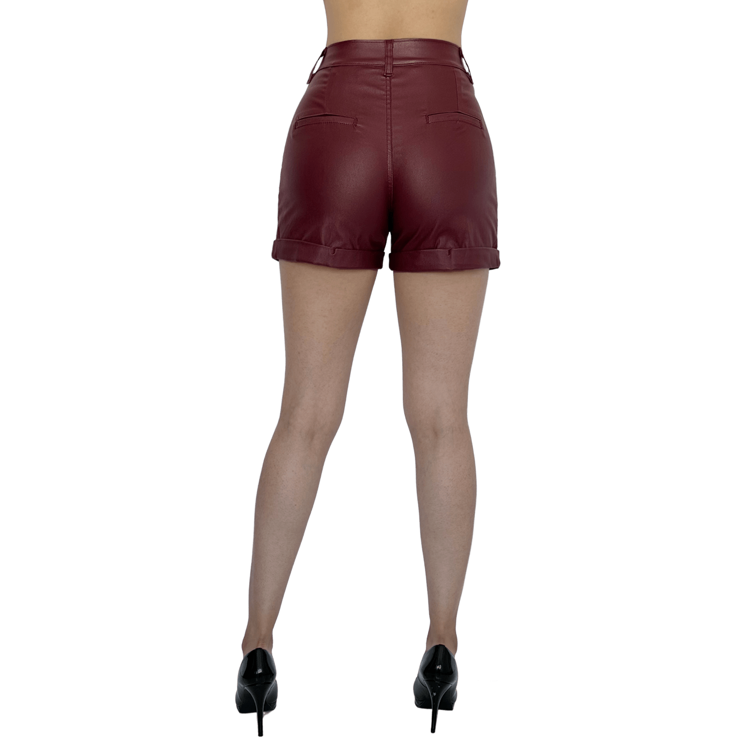 Short Mujer Vinipiel Cintura Estrecha Bolsillo Oblicuo - AIDEE GIAN