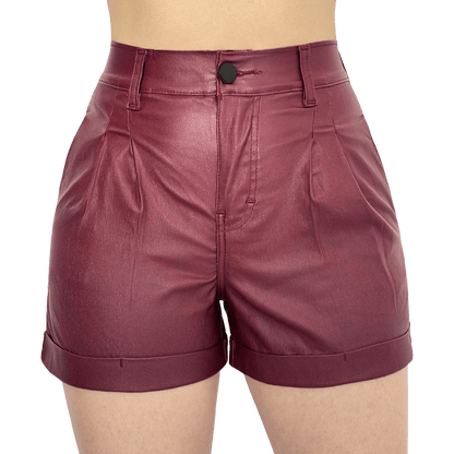 Short Mujer Vinipiel Cintura Estrecha Bolsillo Oblicuo - AIDEE GIAN