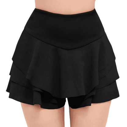 Short Falda A Capas Tiro Alto Stretch
