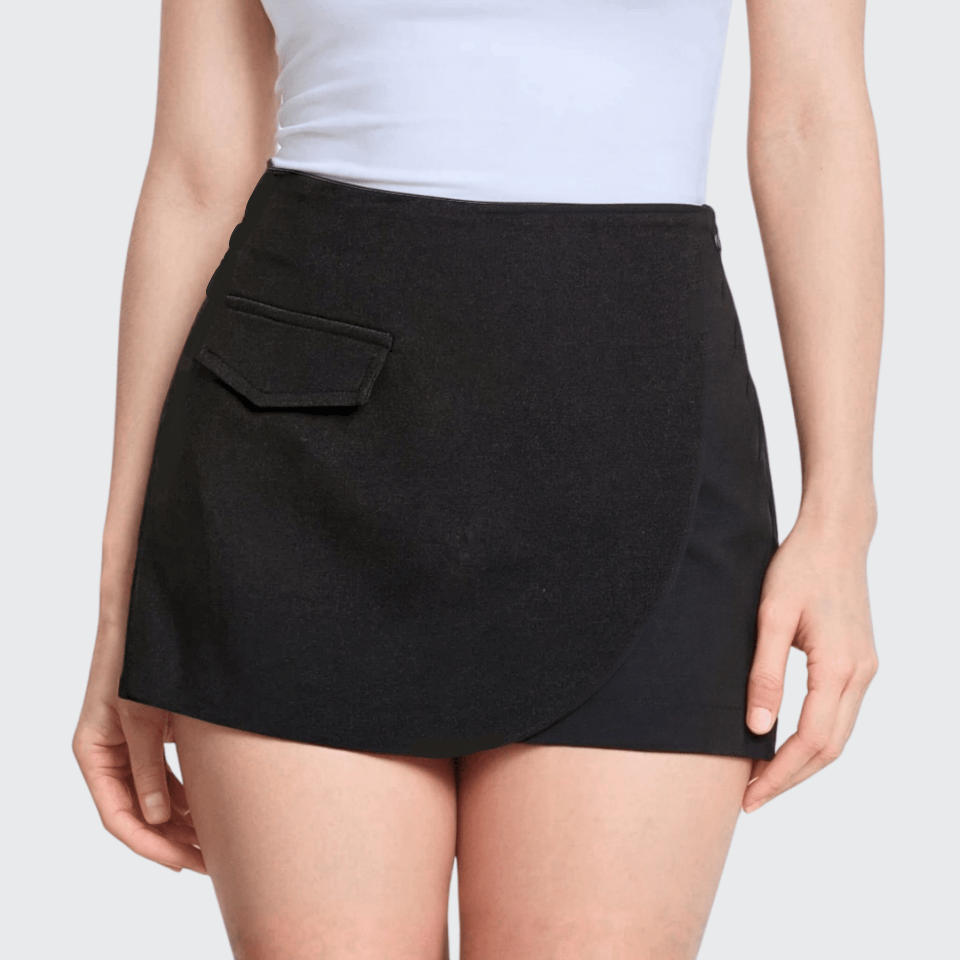 Short Falda Cartera Simulada Faldón Semicircular Talle Alto - AIDEE GIAN