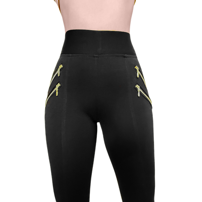 Pantalón Legging Cuatro Cierres Decorativos Skinny