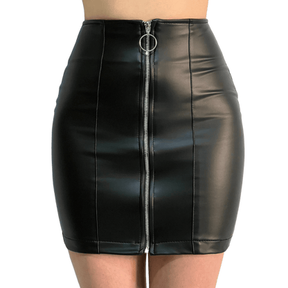 Falda Vinipiel Con Cierre Metálico al Frente - AIDEE GIAN