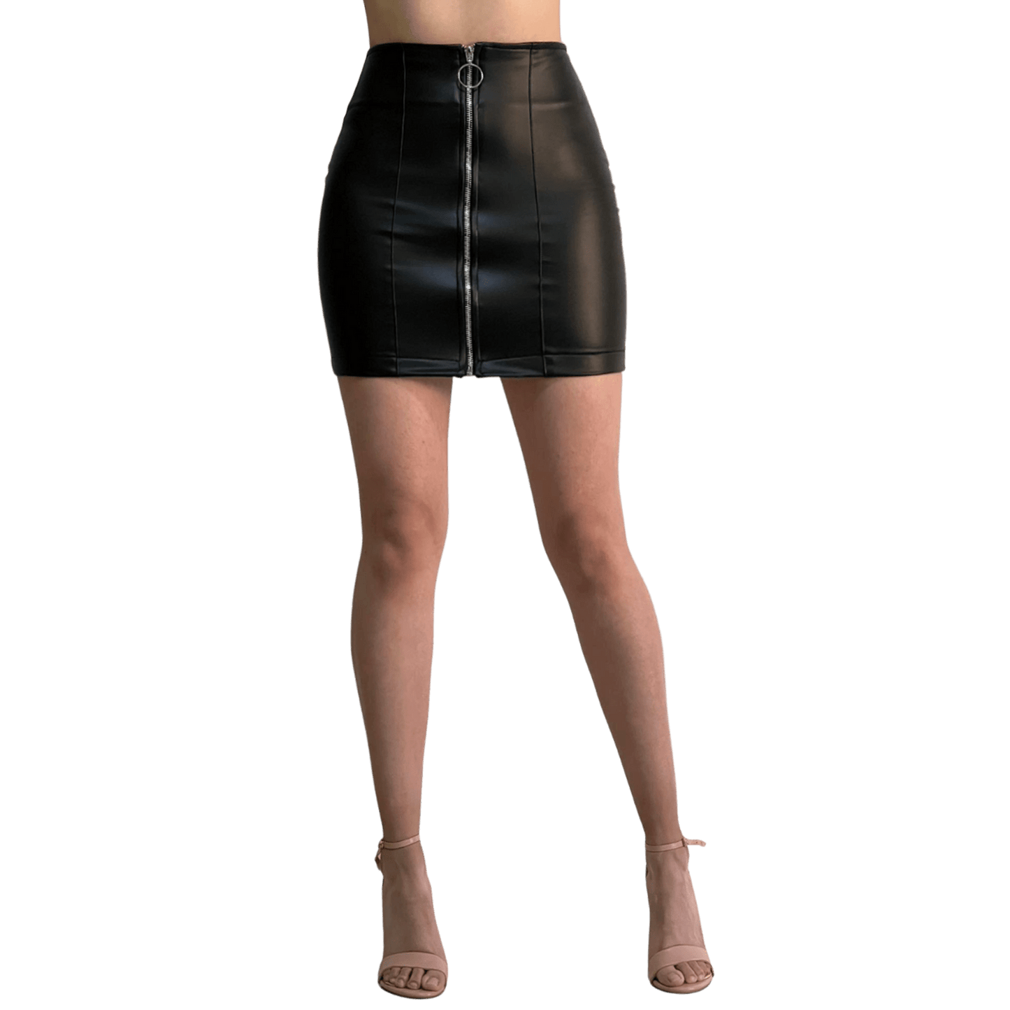 Falda Vinipiel Con Cierre Metálico al Frente - AIDEE GIAN