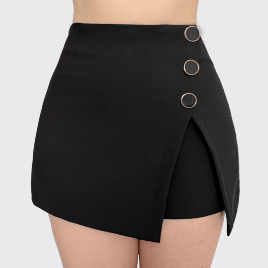 Short Falda Mujer Botones Golden Abertura Asimétrica - AIDEE GIAN