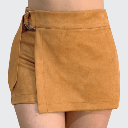 Short Falda Hebilla Metálica Doble D Tacto Aterciopelado - AIDEE GIAN