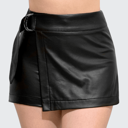 Short Falda Hebilla Metálica Doble D Tacto Aterciopelado - AIDEE GIAN