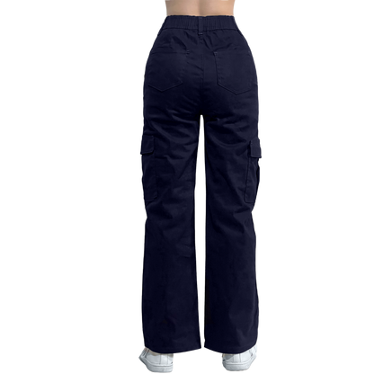 Jogger Cargo Mujer Wide Leg Gabardina Holgado