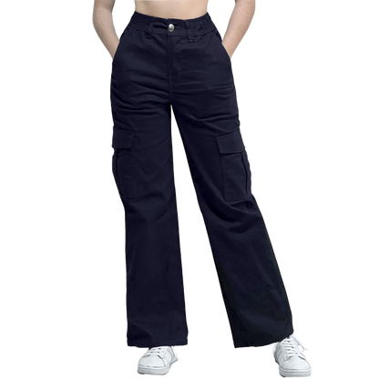Jogger Cargo Mujer Wide Leg Gabardina Holgado