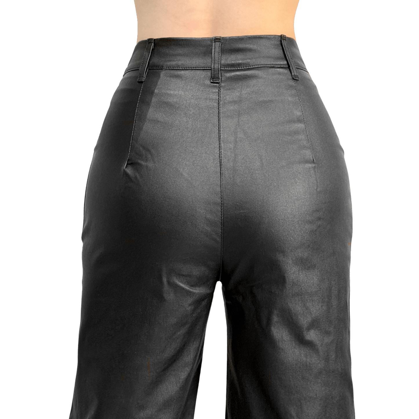 Pantalón Vinipiel Mujer Pierna Ancha Cintura Alta - AIDEE GIAN