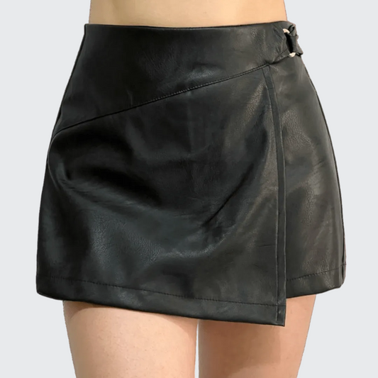 Short Falda Mujer Vinipiel Pu Y Aro Metálico - AIDEE GIAN