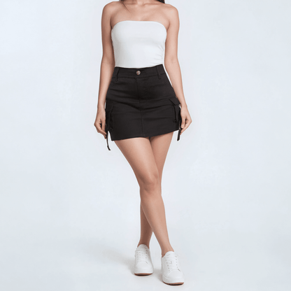 Short Falda Cargo Mujer Juvenil Gabardina - AIDEE GIAN